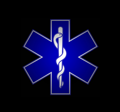 Blue Health Care Star of Life Rod of Asclepius
